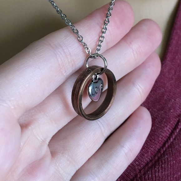 US Copper Wheat Penny Coin Ring Heart Necklace Stainless Steel Handmade OOAK - Picture 6 of 13